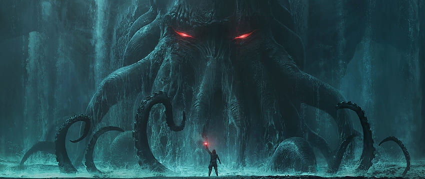 Wallpaper ID 148159  Cthulhu artwork creature horror simple background  free download