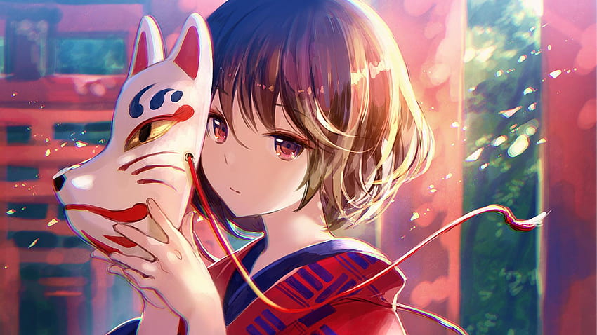 Fox Mask Anime Girl Kitsune Hd Wallpaper Pxfuel