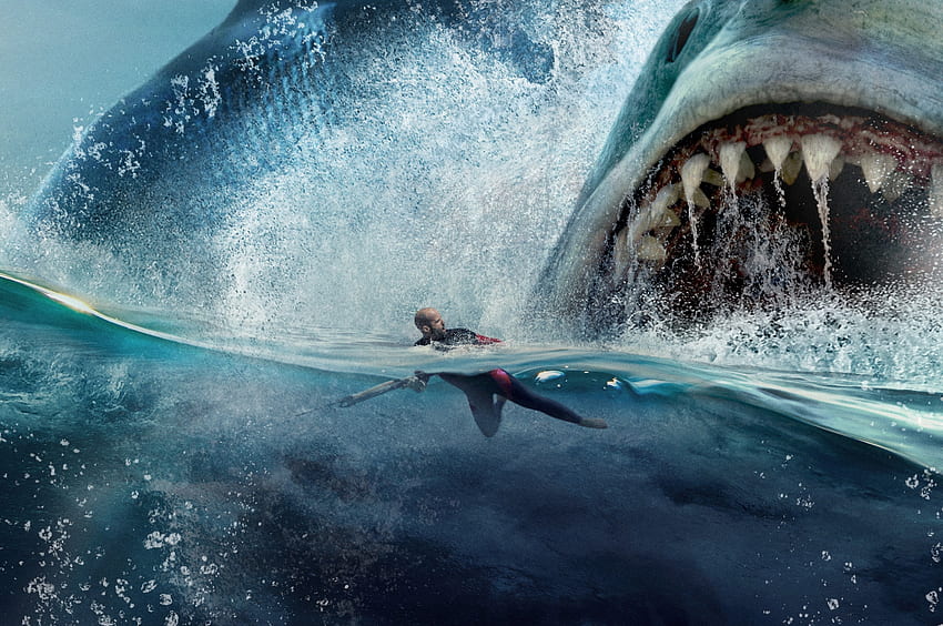 Megalodón, Jason Statham, Tiburón, Océano - Ataque del gran tiburón blanco -, Tiburón de fondo de pantalla