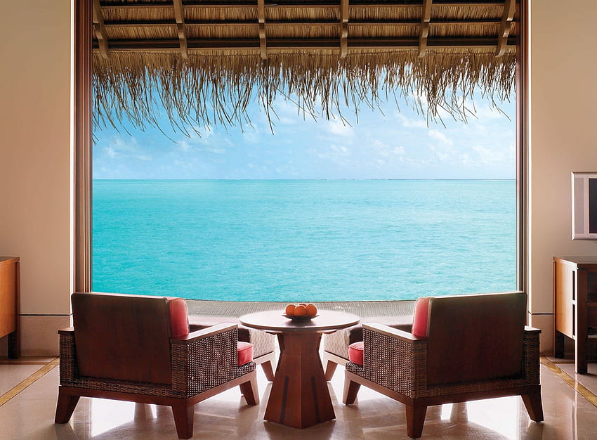 Reethi Rah Grand Water Villa Maldives, su bungalovu, ada, mavi, tropikal, manzara, gevşeme, maldivler, tatil, okyanus, deniz, lüks, oda, egzotik, otel, cennet, süit, lagün, inziva, su villası, görünüm , atoll, barış, çare, yalnızlık HD duvar kağıdı