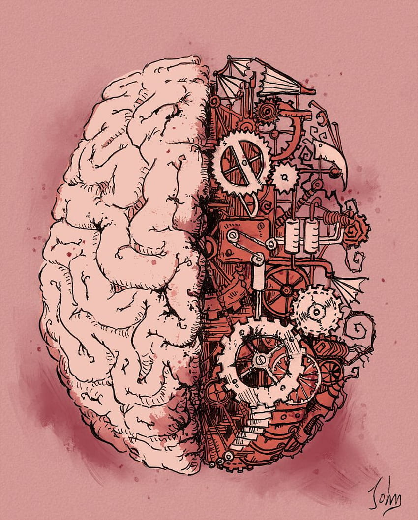 Невроанатомия от BenJogan. Мозъчно изкуство, Мозъчна илюстрация, Психологическо изкуство, Мозъчна медицина HD тапет за телефон