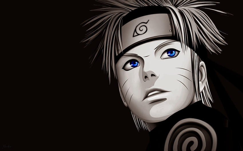 niebieskie oczy Naruto Shippuden opaski wybiórcze zabarwienie naruto uzumaki czarne tło Ludzie , Hi Res Ludzie , High Definition Tapeta HD