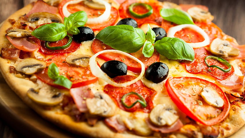 피자, 야채, 구운 식품, 음식, 및 배경, 음식 피자 HD 월페이퍼