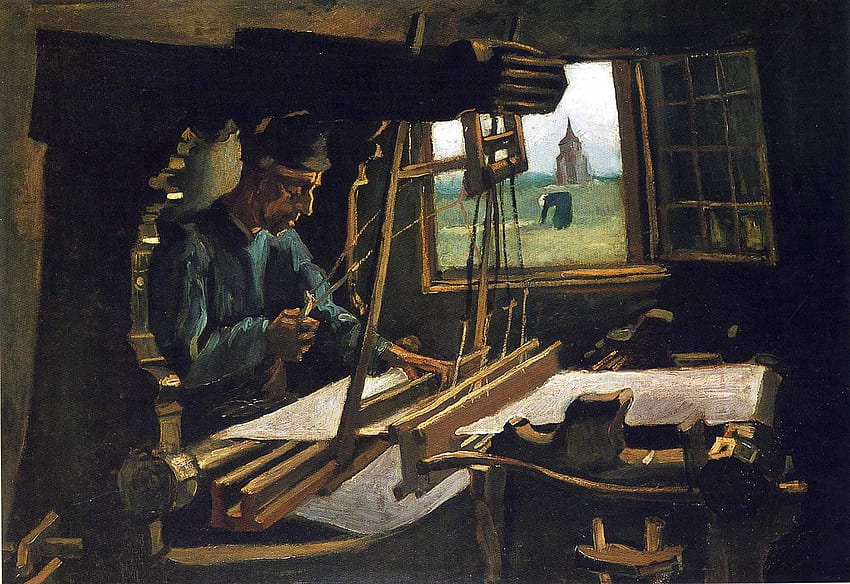 Weber in der Nähe eines offenen Fensters - Vincent Van Gogh HD-Hintergrundbild