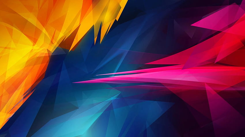 Abstract Geometric Blue, Yellow and Pink - For Tech HD wallpaper