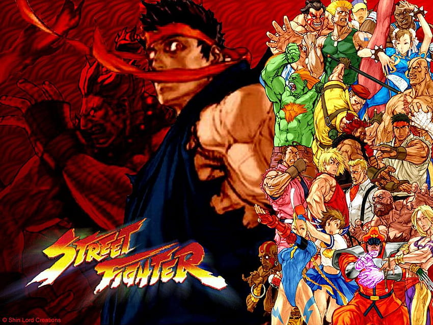 Capcom Street Fighter and background, Anime Street Fighter HD wallpaper