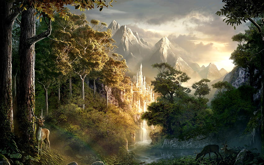 merknaam Kinderrijmpjes ik ben gelukkig Rivendell , natural landscape, nature, vegetation, jungle, natural  environment, Lord of the Rings Rivendell HD wallpaper | Pxfuel