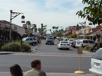 Quaint village center, shopping, stores, cars, clouds, village HD ...