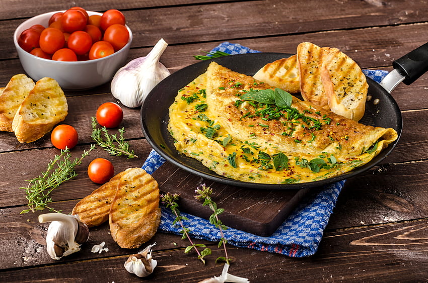 Omlet, egg, breakfast, food HD wallpaper