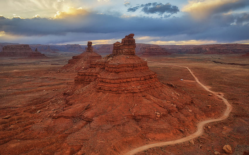 Arizona, evening, rocks, red rocks, mountain landscape, canyon, Arizona mountain landscape, USA HD wallpaper