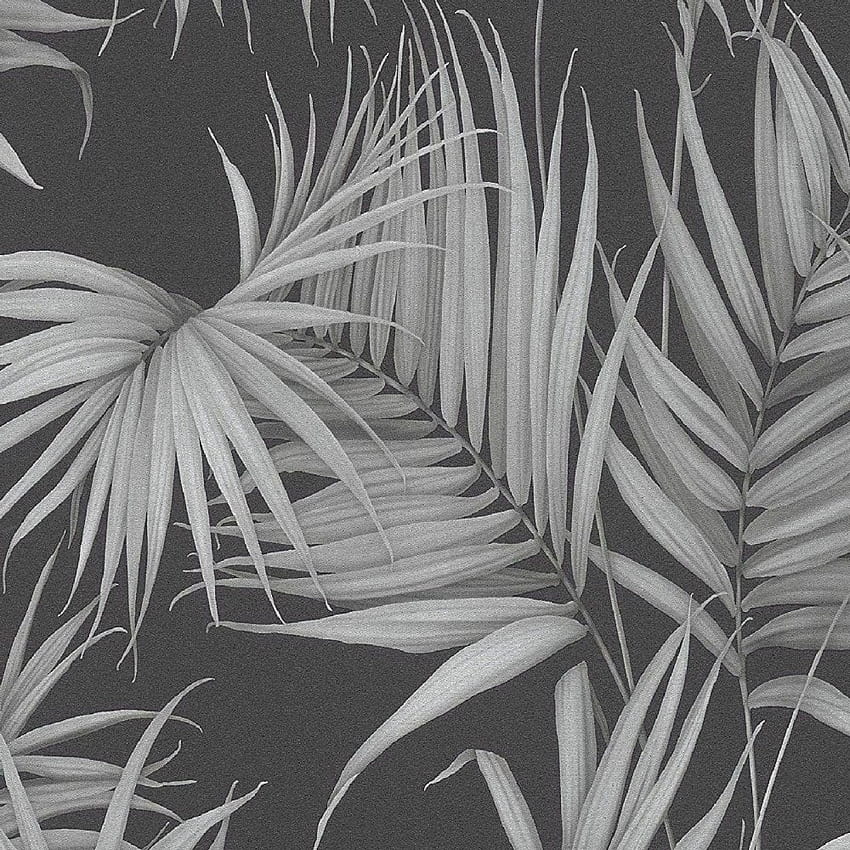 AS Creation Palm Tree Leaves Leaf Jungle Non Woven Black Grey 36505 3 HD phone wallpaper