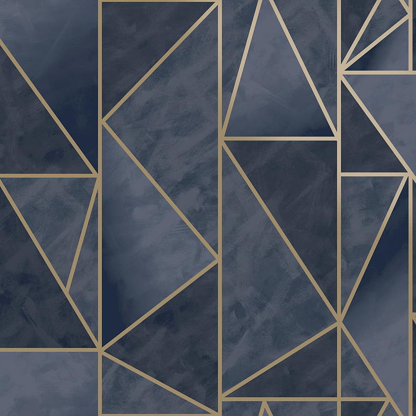 Walls Republic Bohemian Metallic Triangles Navy and Gold Geometric Paper Strippable Roll (Capas 57 Sq. Ft.)-R6482 - The Home Depot, Contemporâneo Geométrico Papel de parede de celular HD