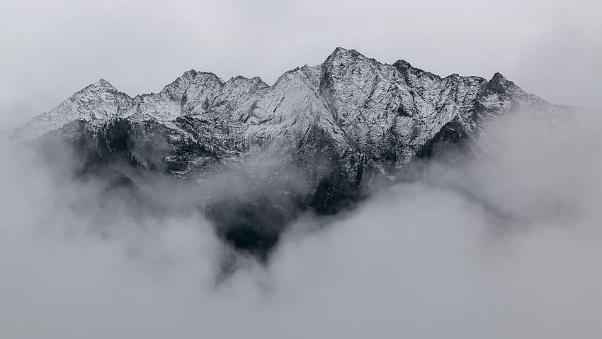 Pegunungan Tertutup Salju ,, Kabut Gunung Wallpaper HD