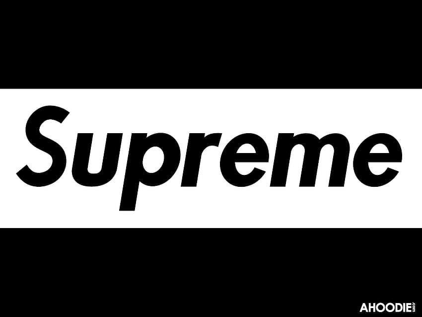 Supreme 로고, 텍스트, 글꼴, 로고, 브랜드, 그래픽, 배너, 상표, Black and White Supreme HD 월페이퍼