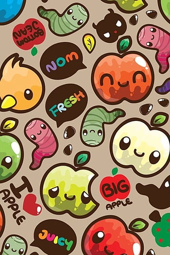 cute food with faces wallpaper