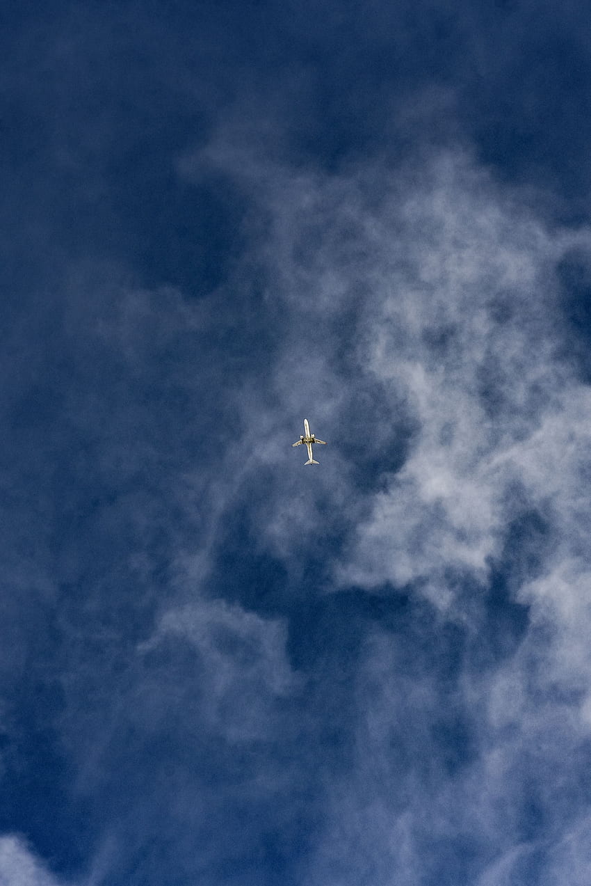 Sky, Clouds, , , Flight, Plane, Airplane, Bottom View HD phone wallpaper