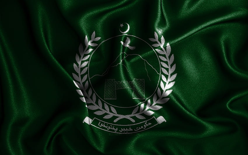 Khyber Pakhtunkhwa flag, , silk wavy flags, pakistani provinces, Day of Khyber Pakhtunkhwa, fabric flags, Flag of Khyber Pakhtunkhwa, 3D art, Khyber Pakhtunkhwa, Asia, Provinces of Pakistan, Khyber Pakhtunkhwa 3D flag HD wallpaper