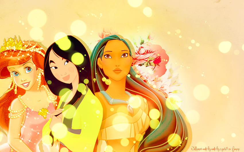 Princess Ariel, Mulan and Pocahontas - Disney Princess HD wallpaper