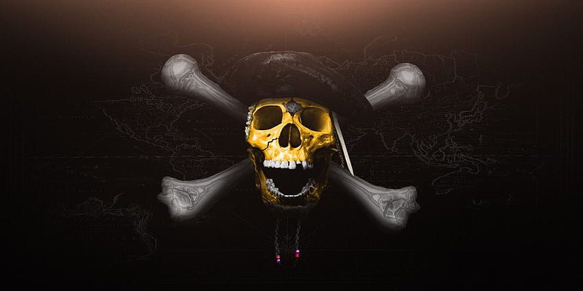 Gold Skull, Black and Gold Skull HD wallpaper