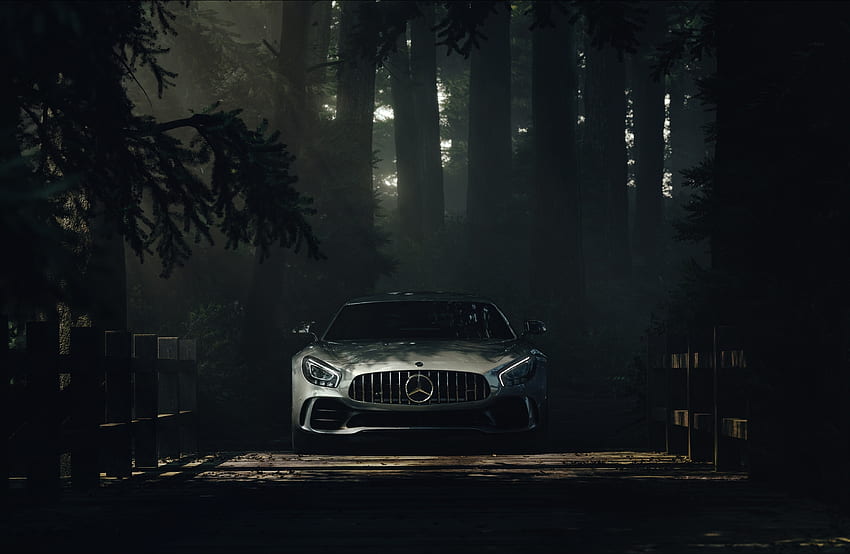 Mercedes-AMG GT, dark, 2018 HD wallpaper
