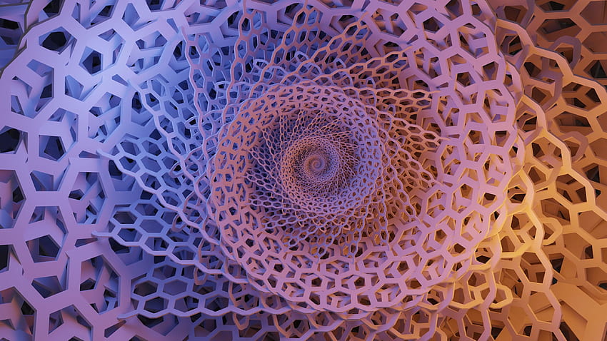 Sześciokątna spirala, abstrakt, wzór, sztuka Tapeta HD