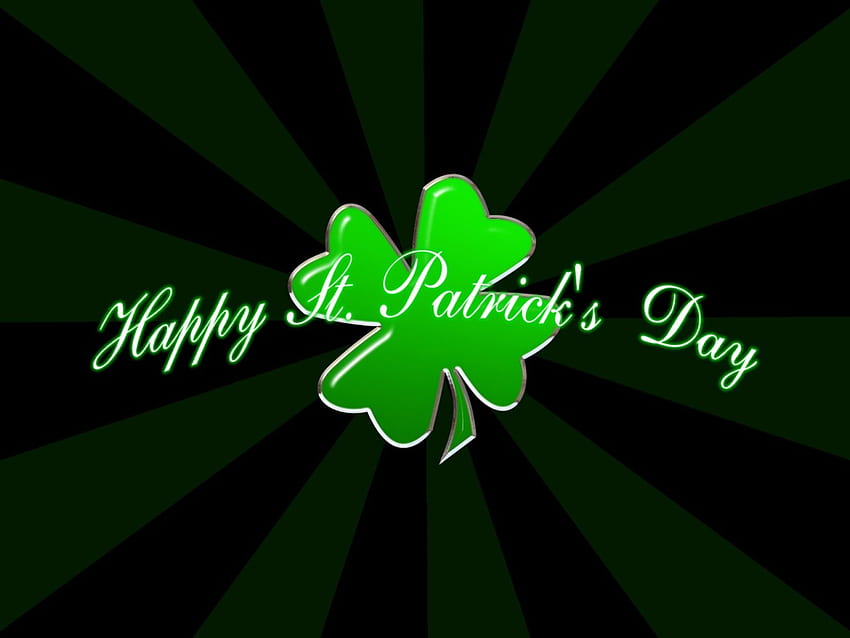 ~Честит ден на Свети Патрик~, ирландски, детелина, ден, празник, патрикс, светец, четири, зелено, листа, щастлив HD тапет