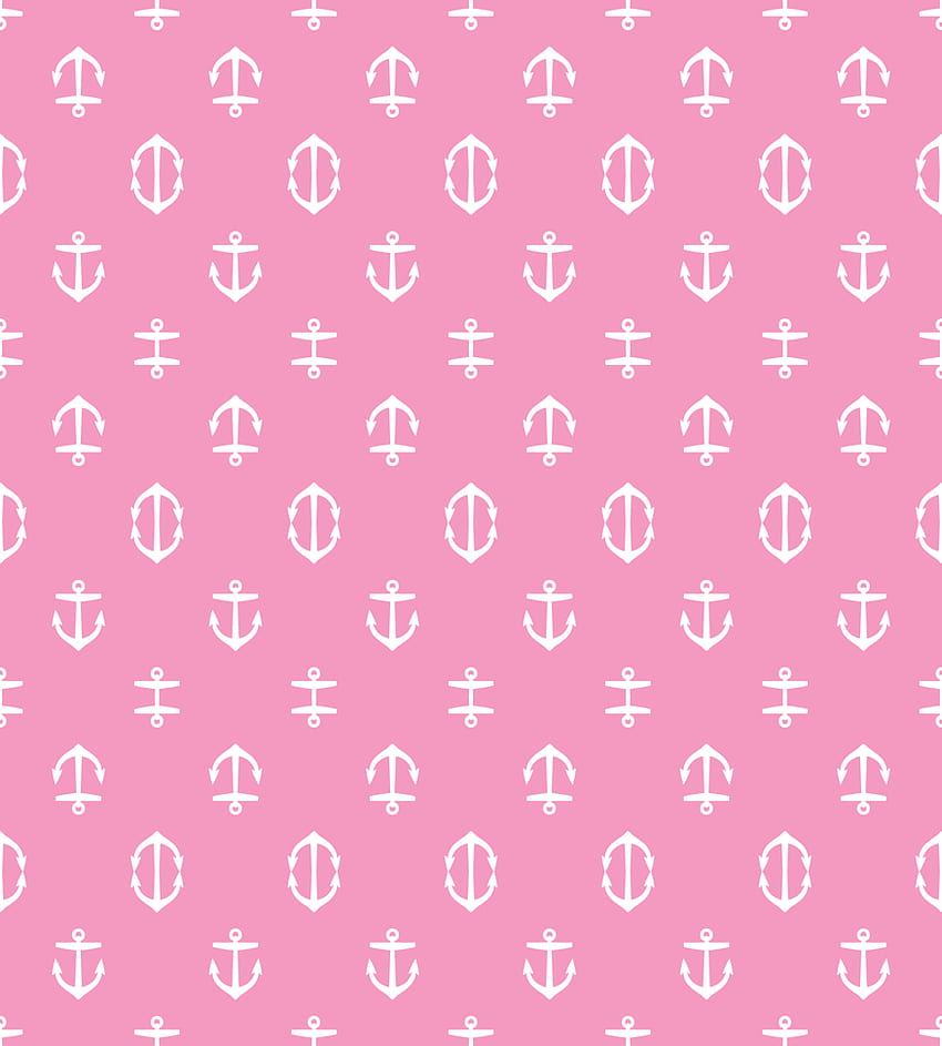 Bubblegum Pink Anchors fabric - sweetzoeshop, Pink Nautical HD phone wallpaper