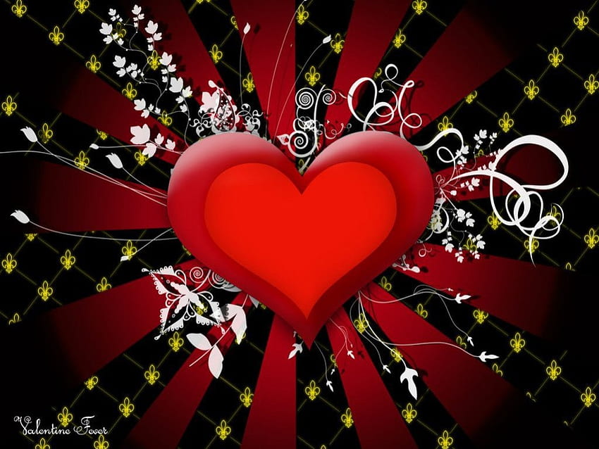 Red heart vector, hearts, vector HD wallpaper