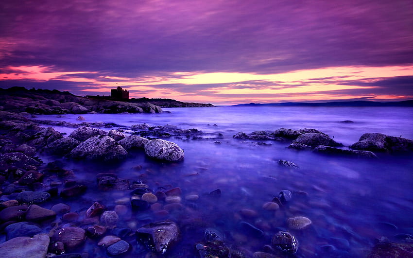 Purple Sunset, Ocean Purple Sunset HD тапет
