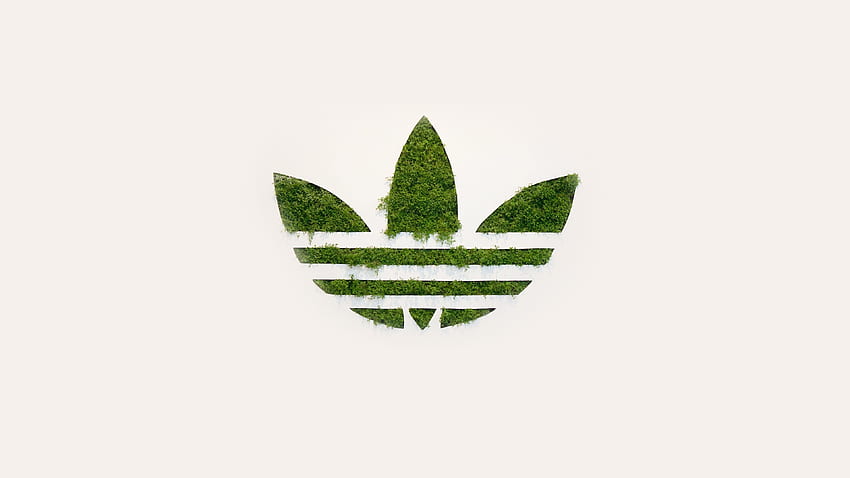 Adidas Logo Green Sports Grass Art, Adidas mignon Fond d'écran HD