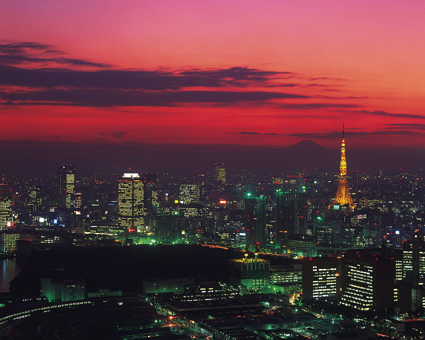 Torre de Tokio, Paisaje nocturno, Tokio, Japón, , Mundo fondo de pantalla