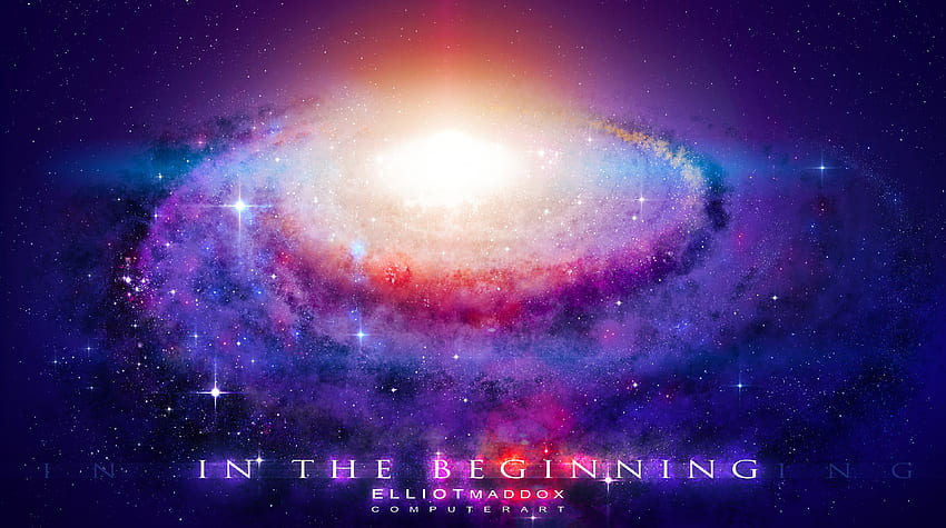 Na początku galaktyki, sztuka, światło, bh, przestrzeń, gwiazdy, spirala Tapeta HD