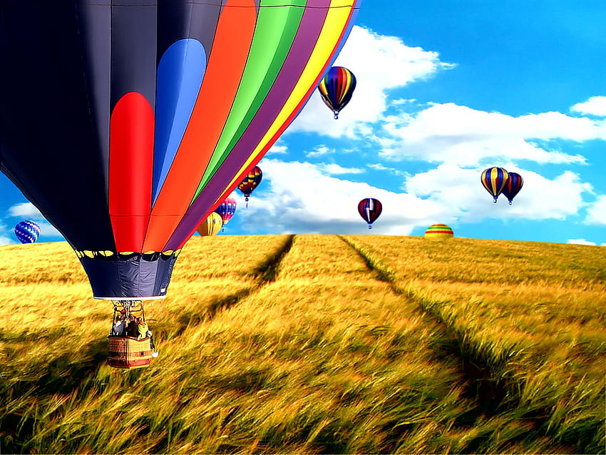 Fly Page 0, Balloons HD wallpaper