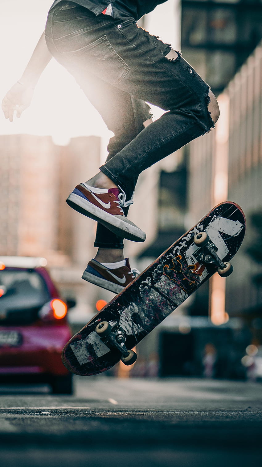 Legs, Sneakers, Bounce, Jump, Trick, Skateboard HD phone wallpaper