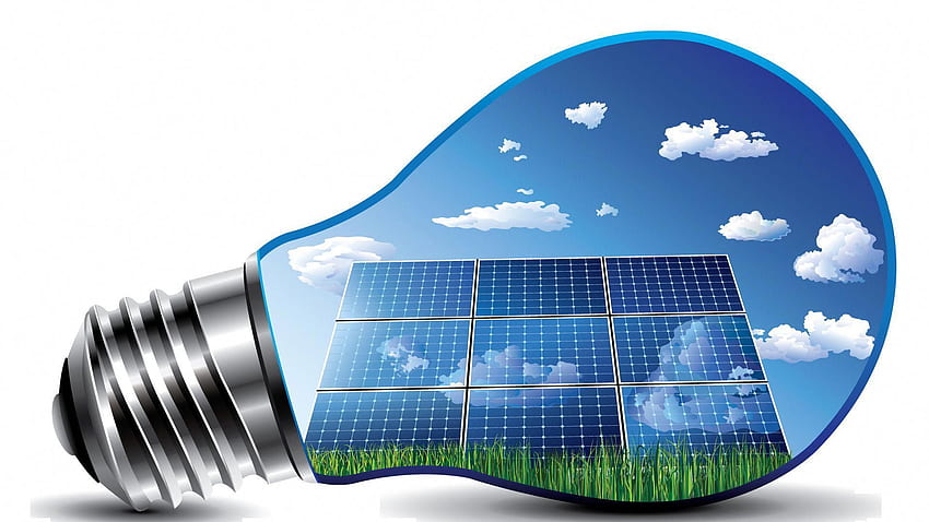 Solarenergie, Solar, Glühbirne und Solarenergie HD-Hintergrundbild