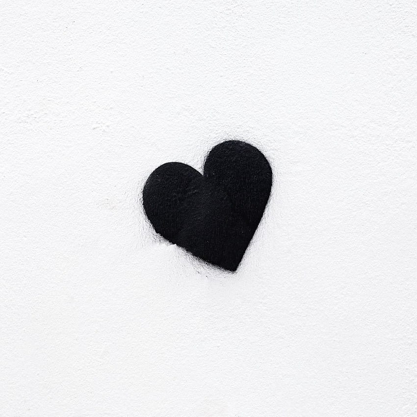 heart, bw, love, black, white, minimalism ipad, ipad 2, ipad mini for parallax background, Black and White Heart Phone HD phone wallpaper