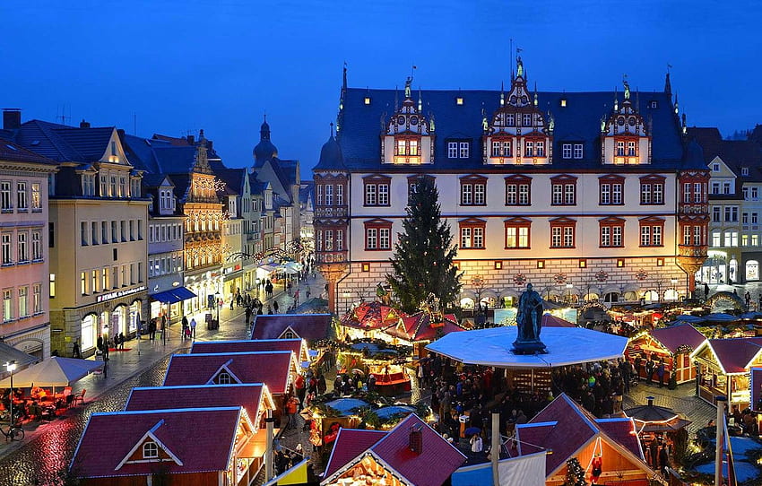 Lights, Germany, Bayern, area, Coburg, Christmas market for , section