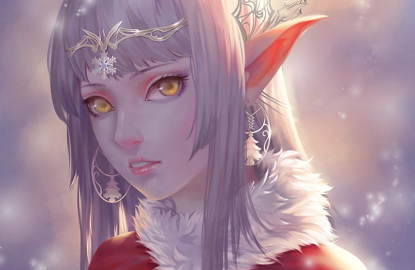 Blue-haired Elf with Bow and Pointed Ears - wide 5