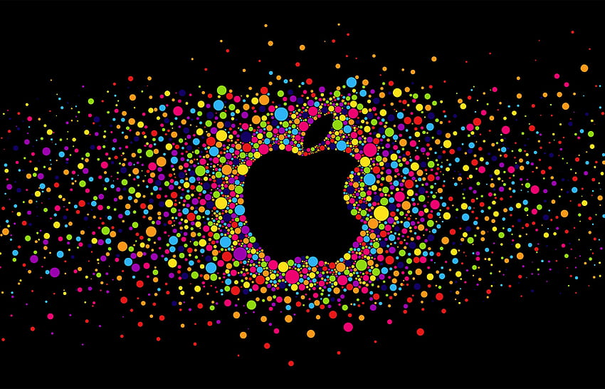 Apple, Logo, Bright, Circles, Colorful . Cool , Apple Logo Space HD wallpaper