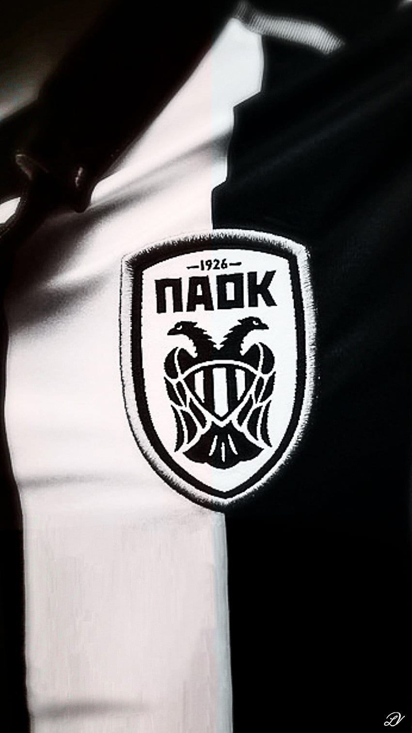 PAOK Jersey, göğüs, paokfc, siyah beyaz, yunanistan, kartal, logo, futbol, ​​amblem HD telefon duvar kağıdı