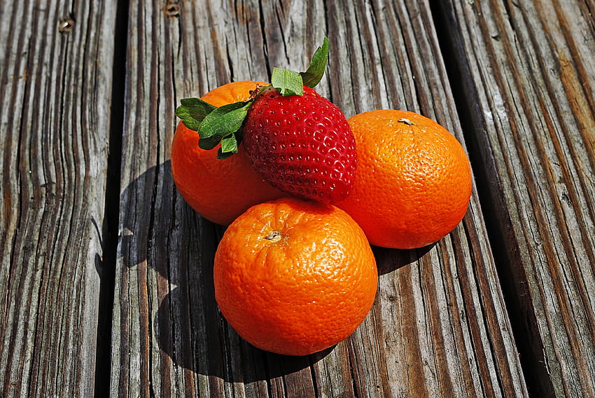 Fruits, Food, Strawberry, Berries, Tangerines HD wallpaper