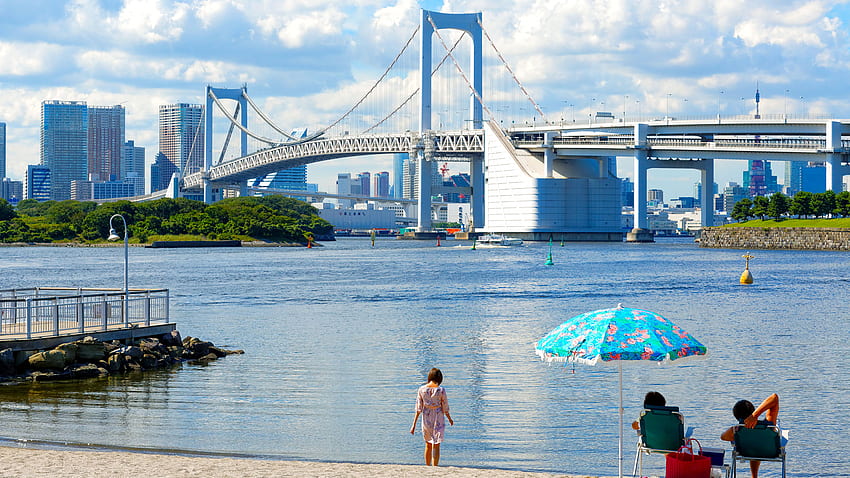 Aproveite o Oceanside nas praias da Baía de Tóquio. O guia oficial de viagens de Tóquio, GO TOKYO papel de parede HD