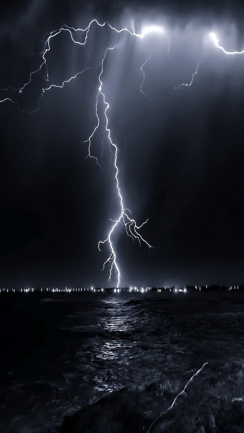 Thunder, Lightning, Thunderstorm, Sky, Nature, Water - Lightning - -, Thunder and Lightning HD phone wallpaper