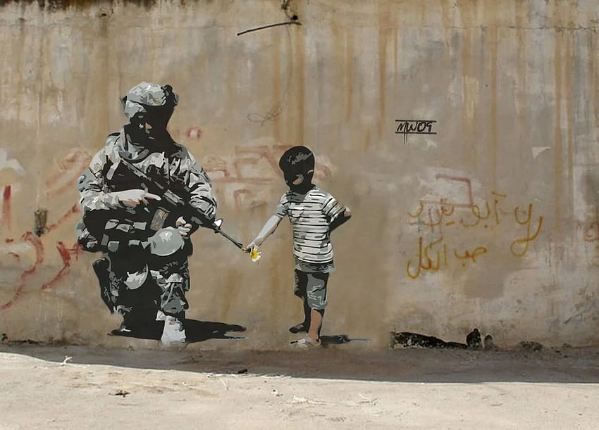 Banksy, sokak sanatı, duvar, sanat, sokak, görsel sanatlar, çocuk - öpücük HD duvar kağıdı