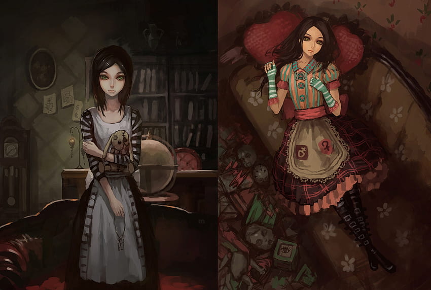 Alice madness, cute, game, girls, dress HD wallpaper