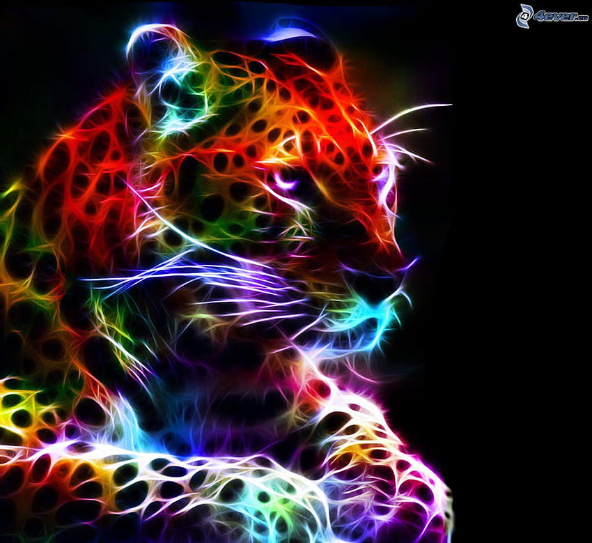 Neon Leopard HD wallpaper