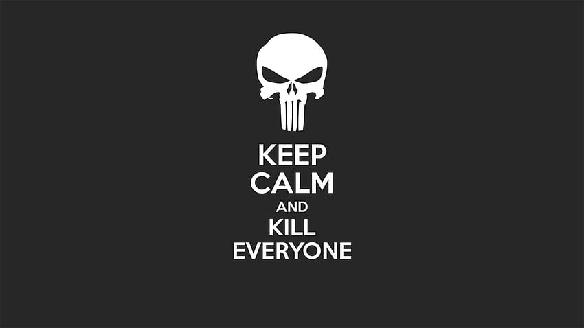 The Punisher, Keep Calm and., Minimalismo, Gris, Cool Punisher fondo de pantalla