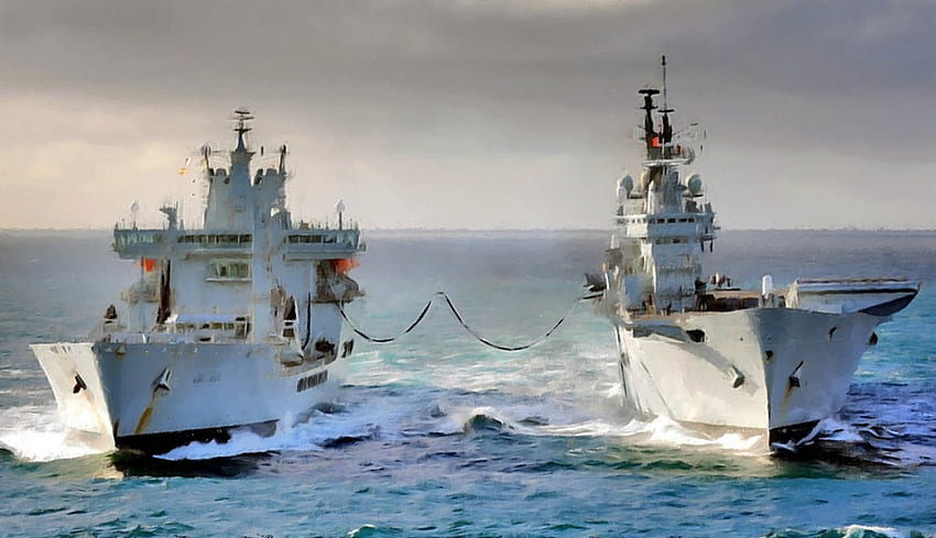 Tankowanie, tankowanie, przewoźnik, flota pomocnicza, Marynarka Wojenna Tapeta HD