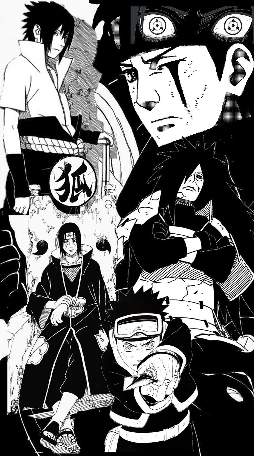 Uchiha Savaşçıları, naruto, sasuke, sharingan, itachi, kolaj, kishimoto, madara, manga, obito HD telefon duvar kağıdı