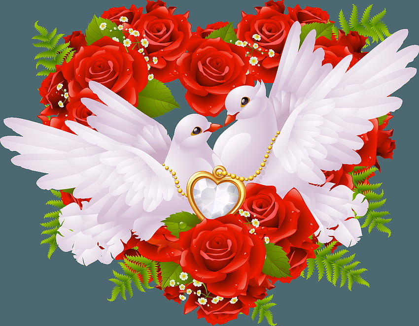 Heart Love Rose Wedding Flowers Clipart PNG. PngClipart HD тапет